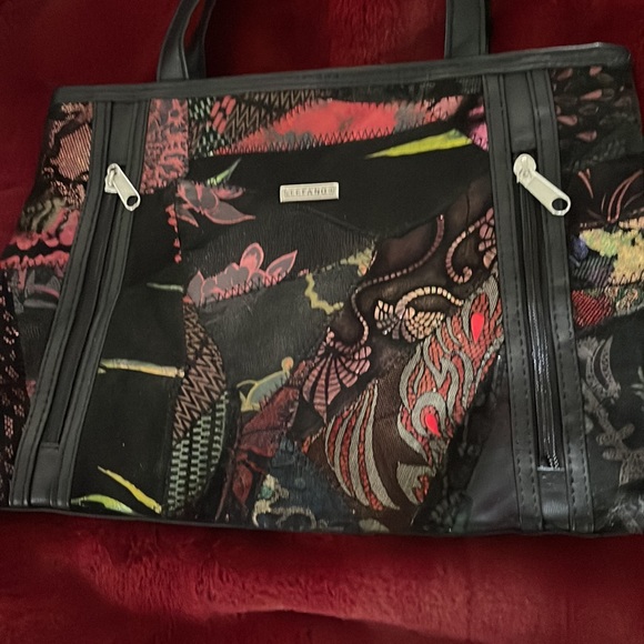 Stefano Suede Leather Patchwork Designer Bag - Picture 5 of 6